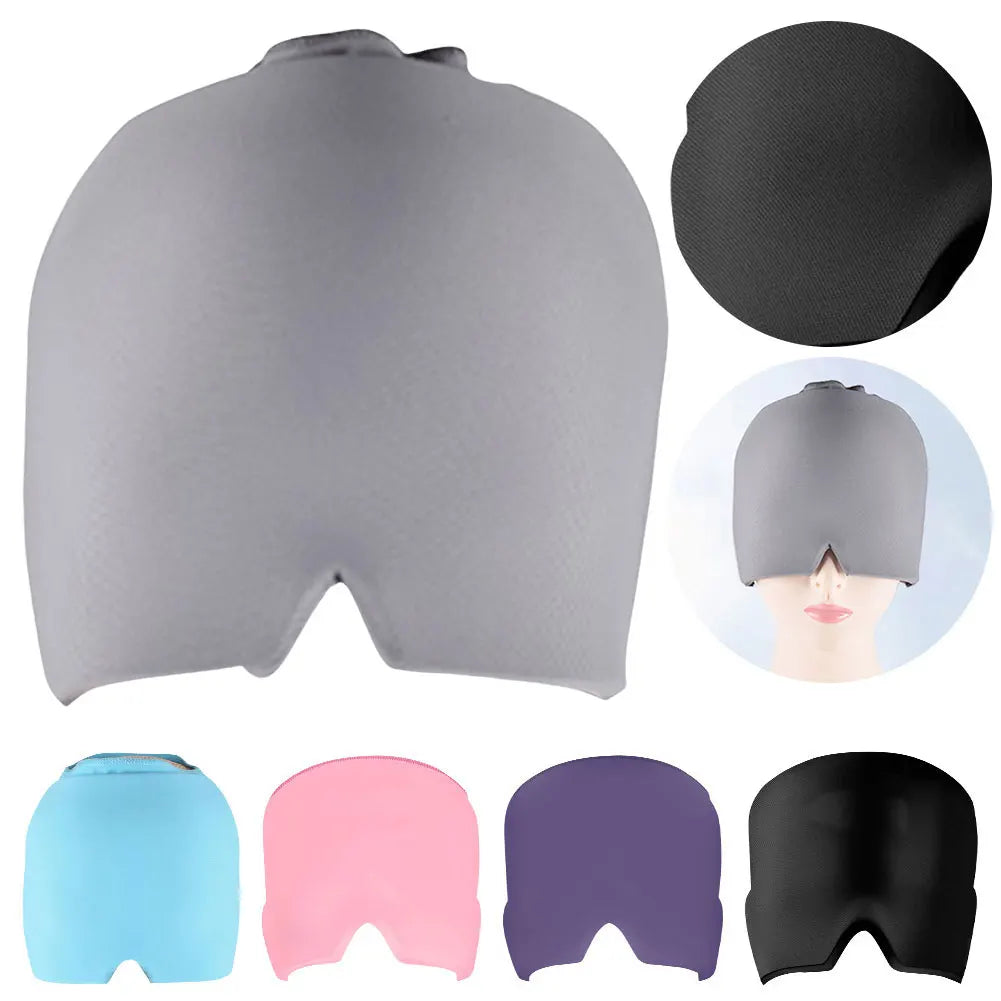 Gel Ice Headache Migraine Relief Hat Cold Compress Therapy Cap Ice Head Wrap Pack Eye Mask For Pressure Relieve Pain Ice Hat