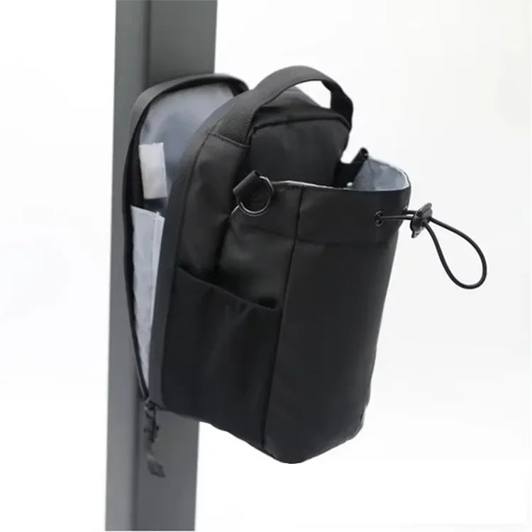 Powerful magnetic water bottle bag, portable water bottle hanging bag for gym exercise, large-capacity water cup bag