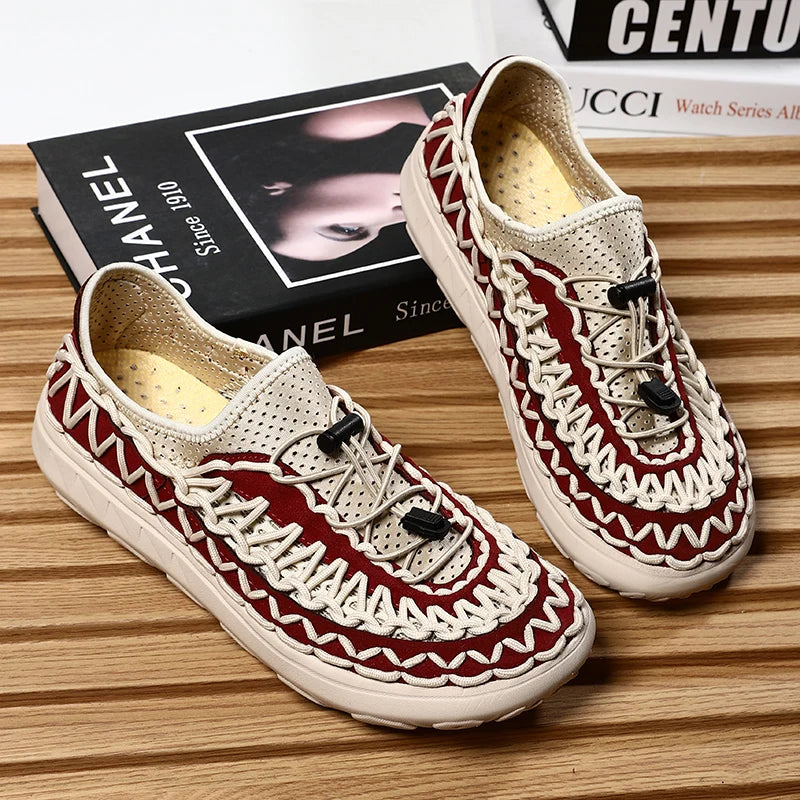 Summer Hand-woven Men's Sandals Fashion Men Casual Shoes Brand Designer Men Sneakers High Quality Beach Sandals Men Shoes