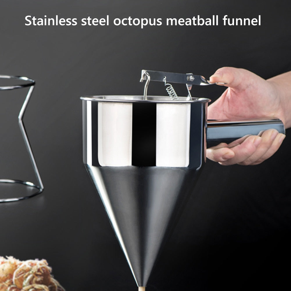 Stainless Steel Funnel Dispenser For Cupcake Pancake Batter