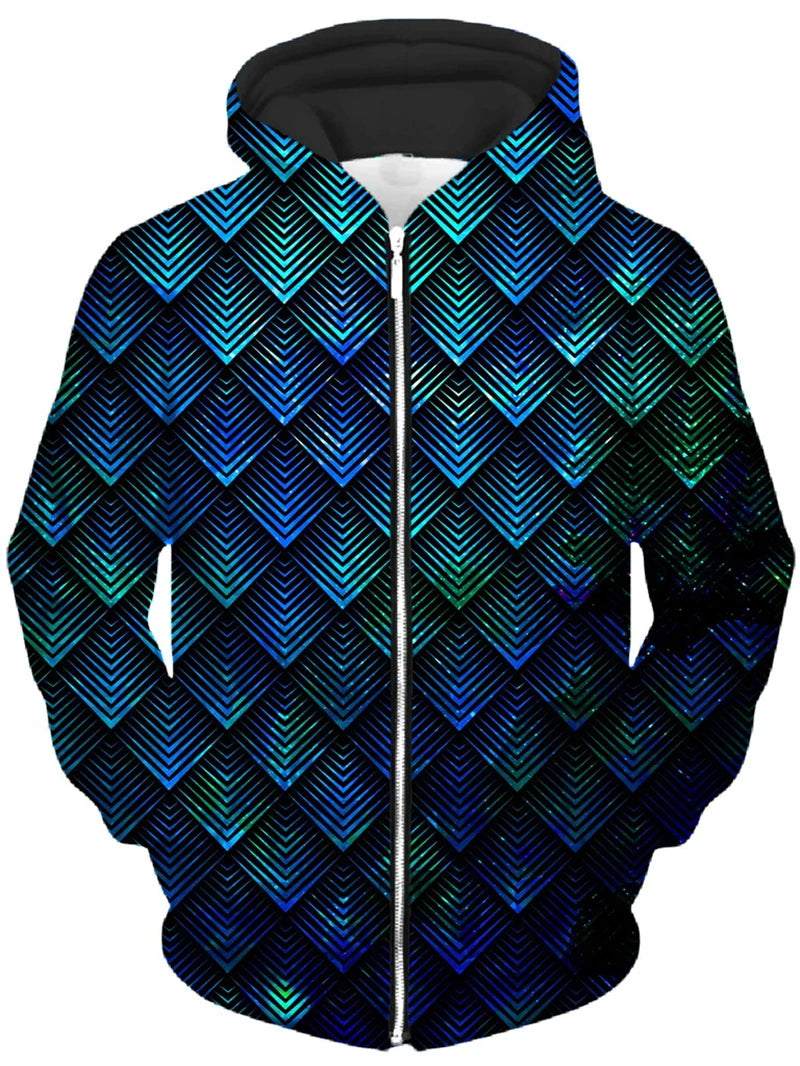 3d Print Casual Zip Up Hoodies Men Long Sleeve Animal Stripes Hip Hop Sweatshirt Autumn Streetwear Pattern Oversize Outdoor Coat