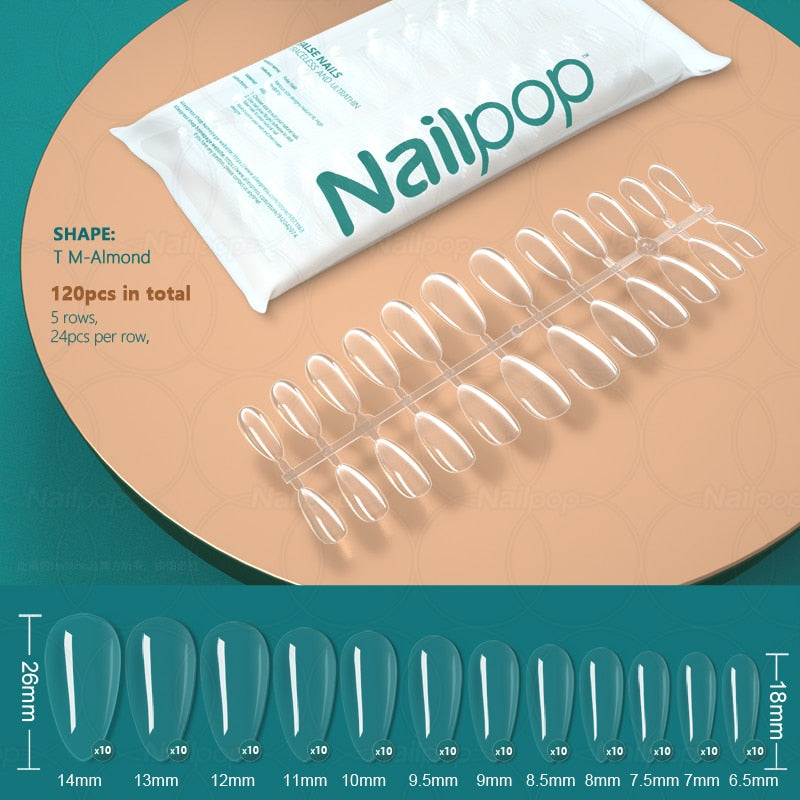 NAILPOP 120pcs False Nails Tips for Extension Manicure Tool