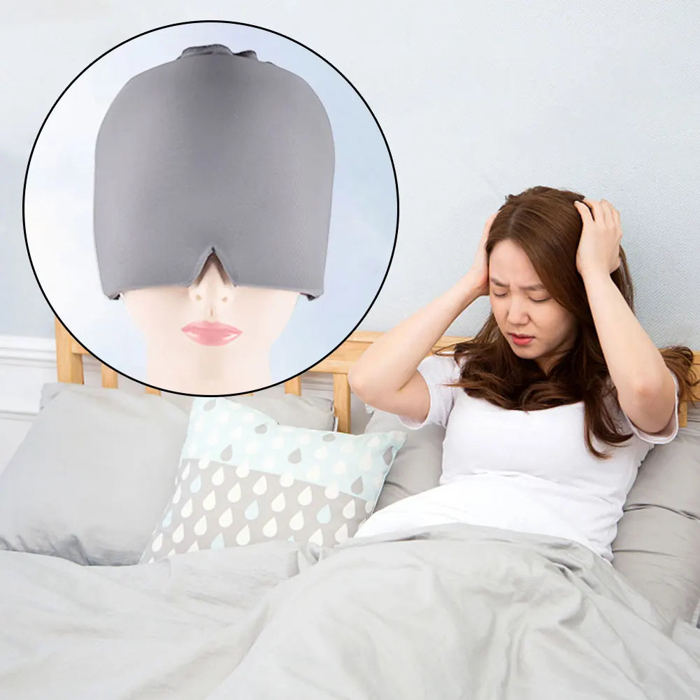 Gel Ice Headache Migraine Relief Hat Cold Compress Therapy Cap Ice Head Wrap Pack Eye Mask For Pressure Relieve Pain Ice Hat