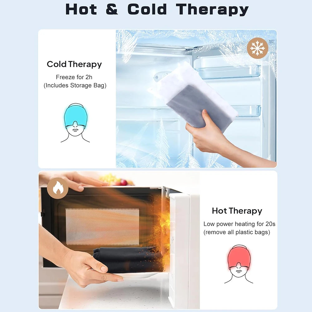 Migraine Relief Hat headache hat Gel Hot Cold Therapy Ice Cap For Relieve Pain Ice Hat Eye Mask Stress Pressure Pain Relief