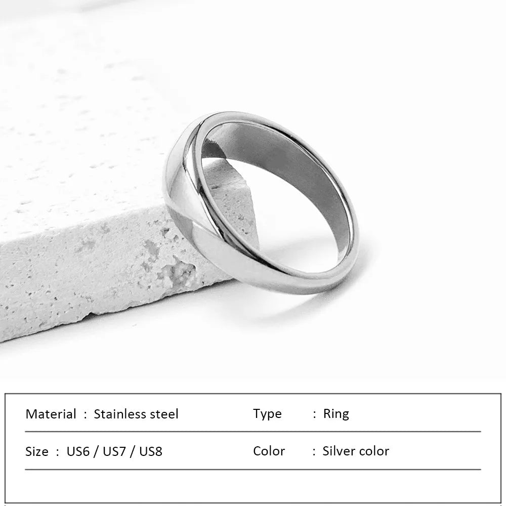 Waterproof Stainless Steel Ring for Women Non-fading Heart Ring Stylish Metal Rings Simple New Jewelry Wholesale Dropshipping