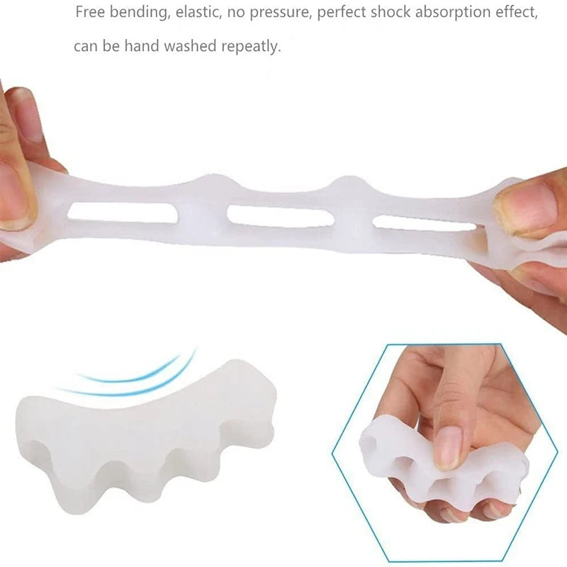 1 Pair Silicone Toe Separators Hammer Toe Bunion Gel Cushioning for Yoga Comfortable Protective Pads for Men And Women