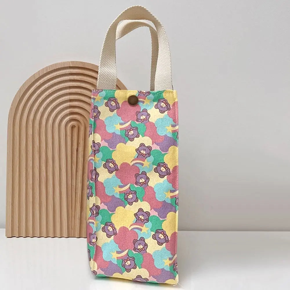 Water Bottle Canvas Storage Bags Milk Tea Cup Bags Tote Bag Portable Mug Holder Sleeve Aquaflask Beverage Bag Cup Sleeve