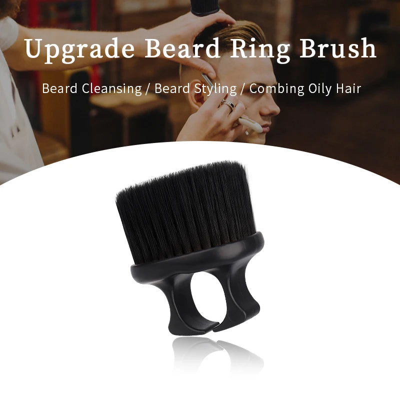 Hair salon professional hairdressing hair sweeping brush soft hair nylon finger ring brush Portable beard brush  cleaning comb