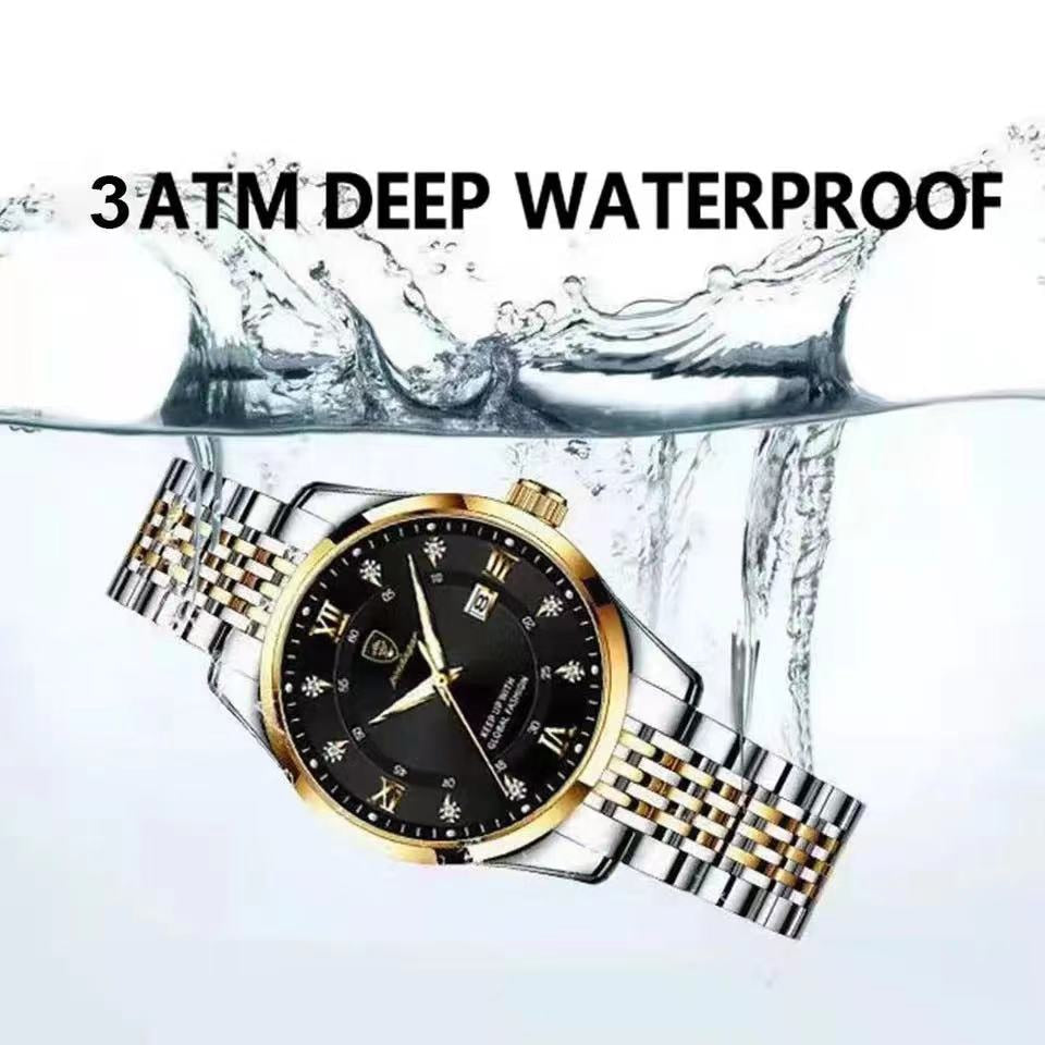 Luxury Fashion Ladies Waterproof Luminous Date Stainless Stain Quartz Wristwatch