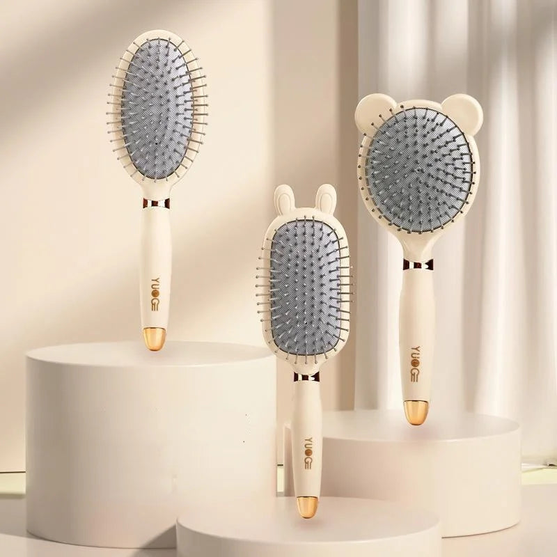 Hair Brush Cute Air Cushion Massage Comb Antistatic Comb Household Women's Long Hair Curly Hair Brush with Cleaning Tools