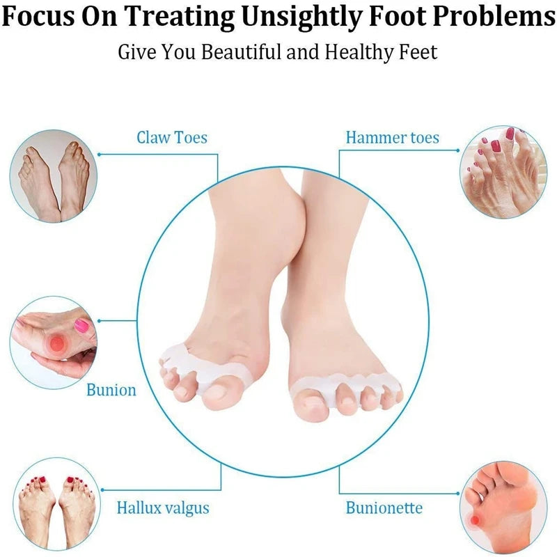 1 Pair Silicone Toe Separators Hammer Toe Bunion Gel Cushioning for Yoga Comfortable Protective Pads for Men And Women