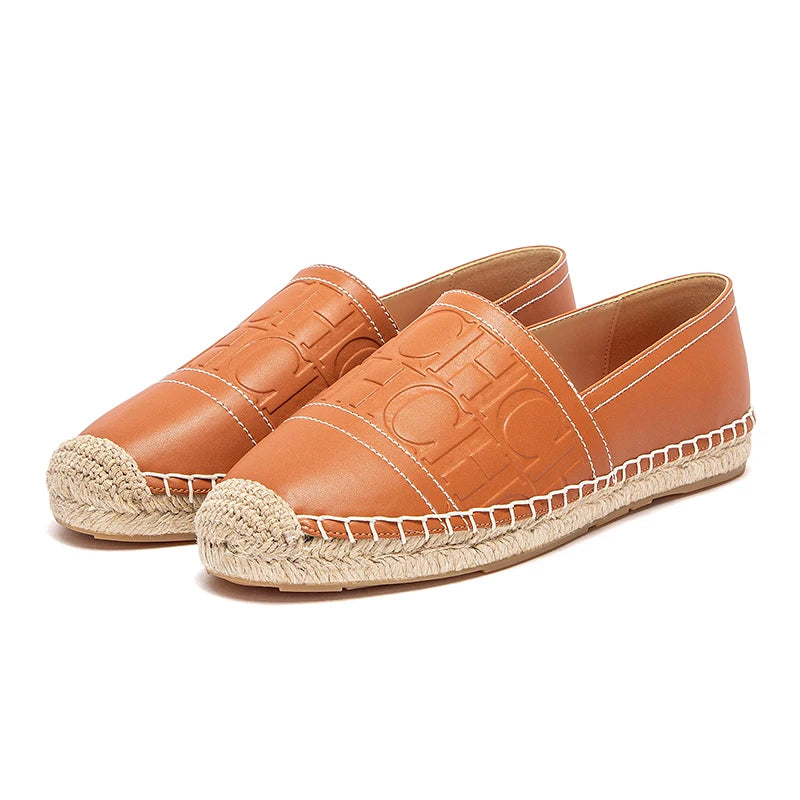 CHCH Women's Beach Shoes 2025 New Anti slip Handmade Hemp Bottom Flat Shoes Mommy Gift Casual Shoes