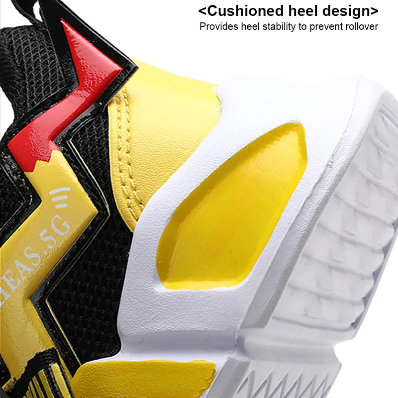 Cartoon Kids Boys Basketball Shoes Soft Sole Sneaker Outdoor Children Sports Running Shoes Non-slip Breathable Walking Sneaker