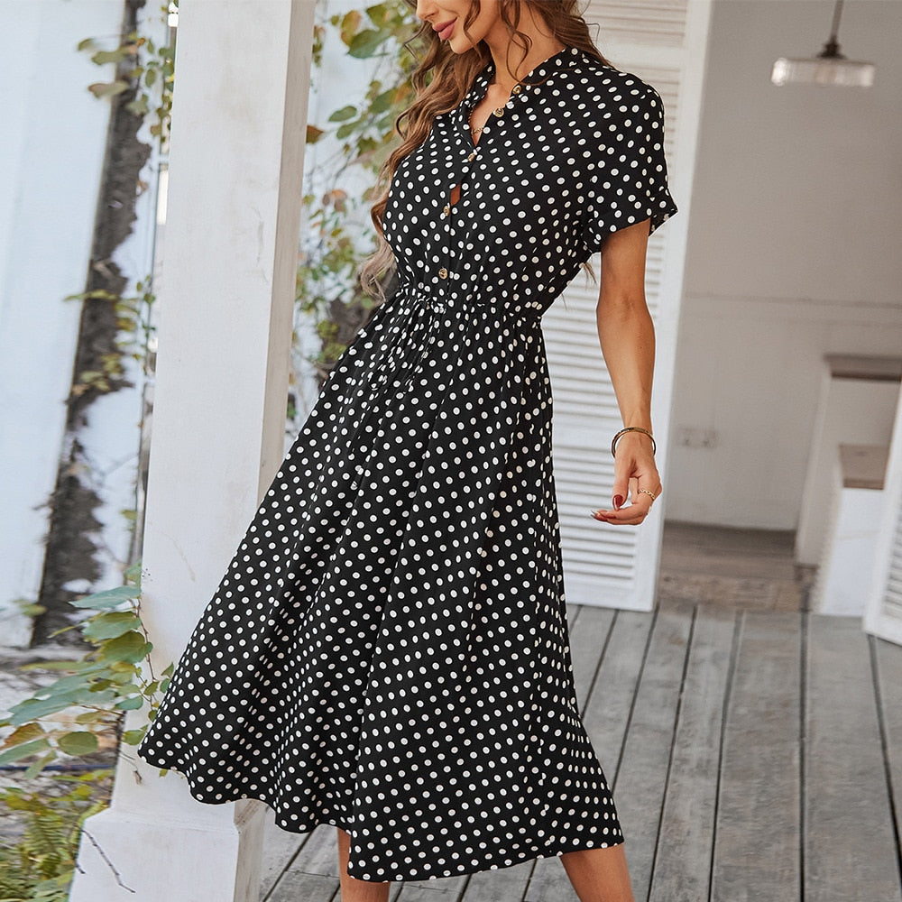 Women Casual Midi Holiday Summer Dress