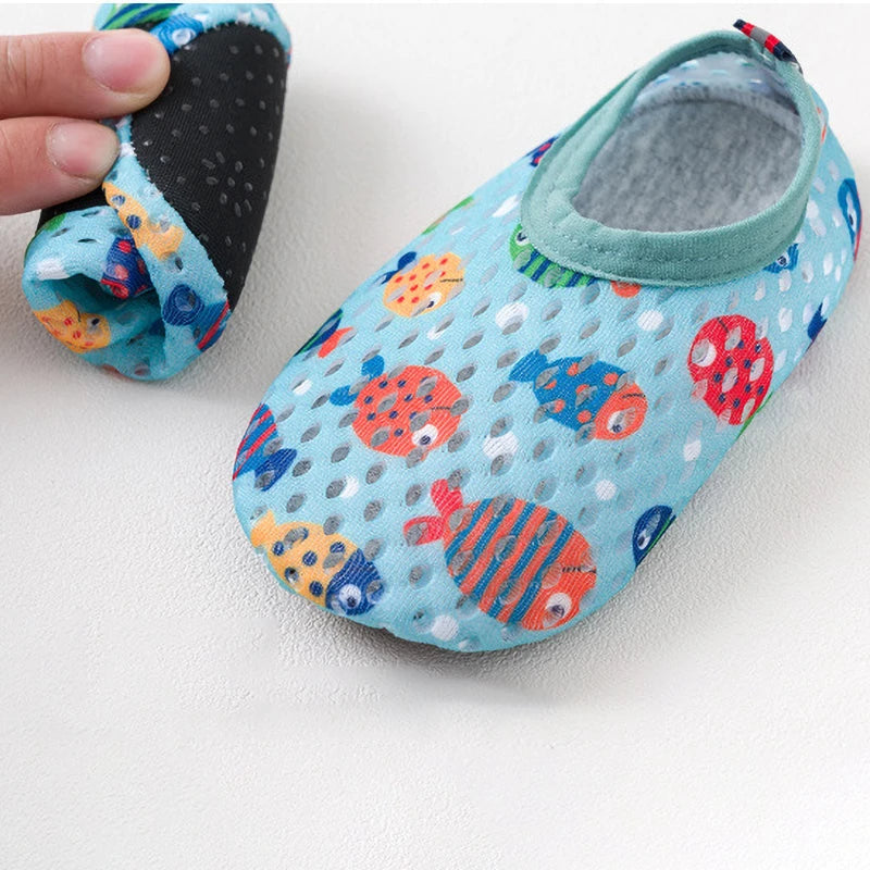 Spring Summer Mesh Thin Swim Pool Beach Floor Children Barefoot Slippers Baby Anti-slip Socks Cartoon Outdoor Indoor Water Shoes