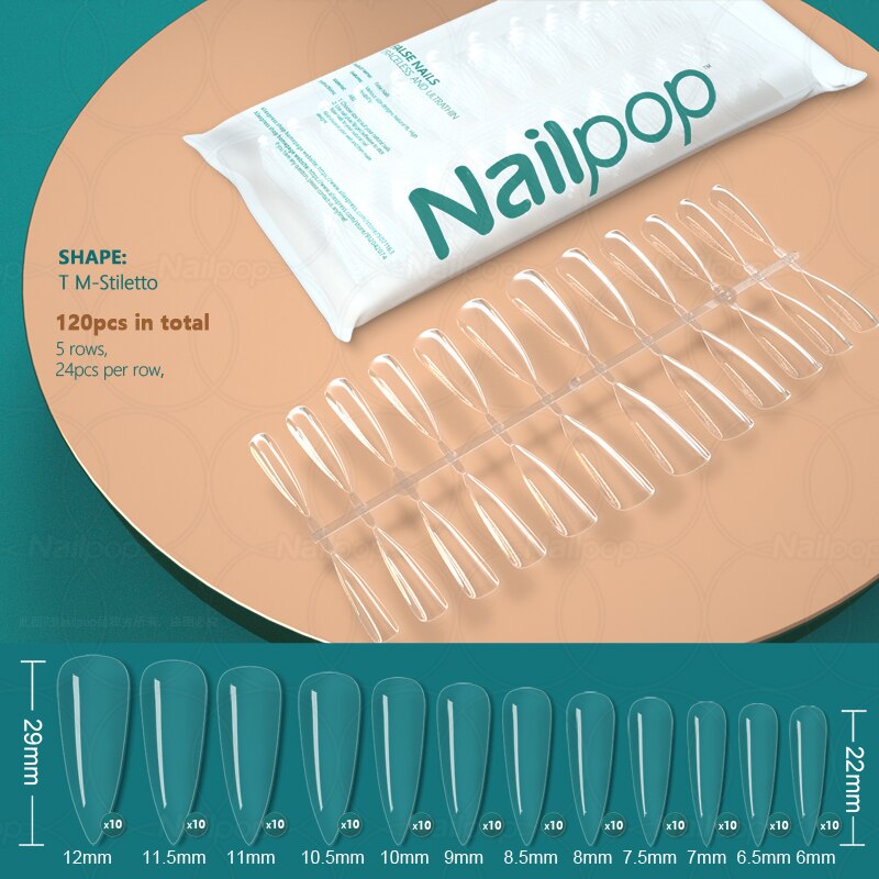 NAILPOP 120pcs False Nails Tips for Extension Manicure Tool