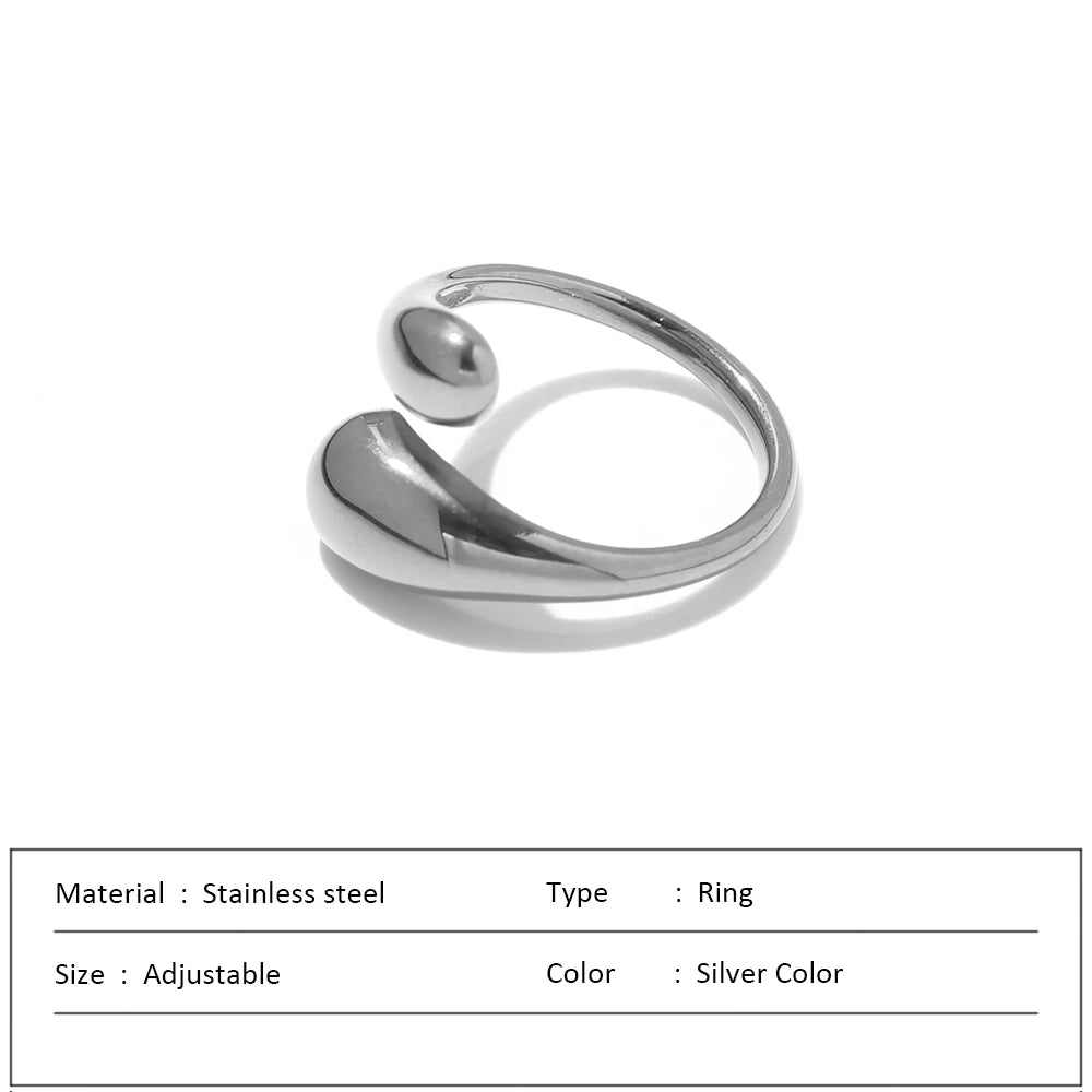 Waterproof Stainless Steel Ring for Women Non-fading Heart Ring Stylish Metal Rings Simple New Jewelry Wholesale Dropshipping