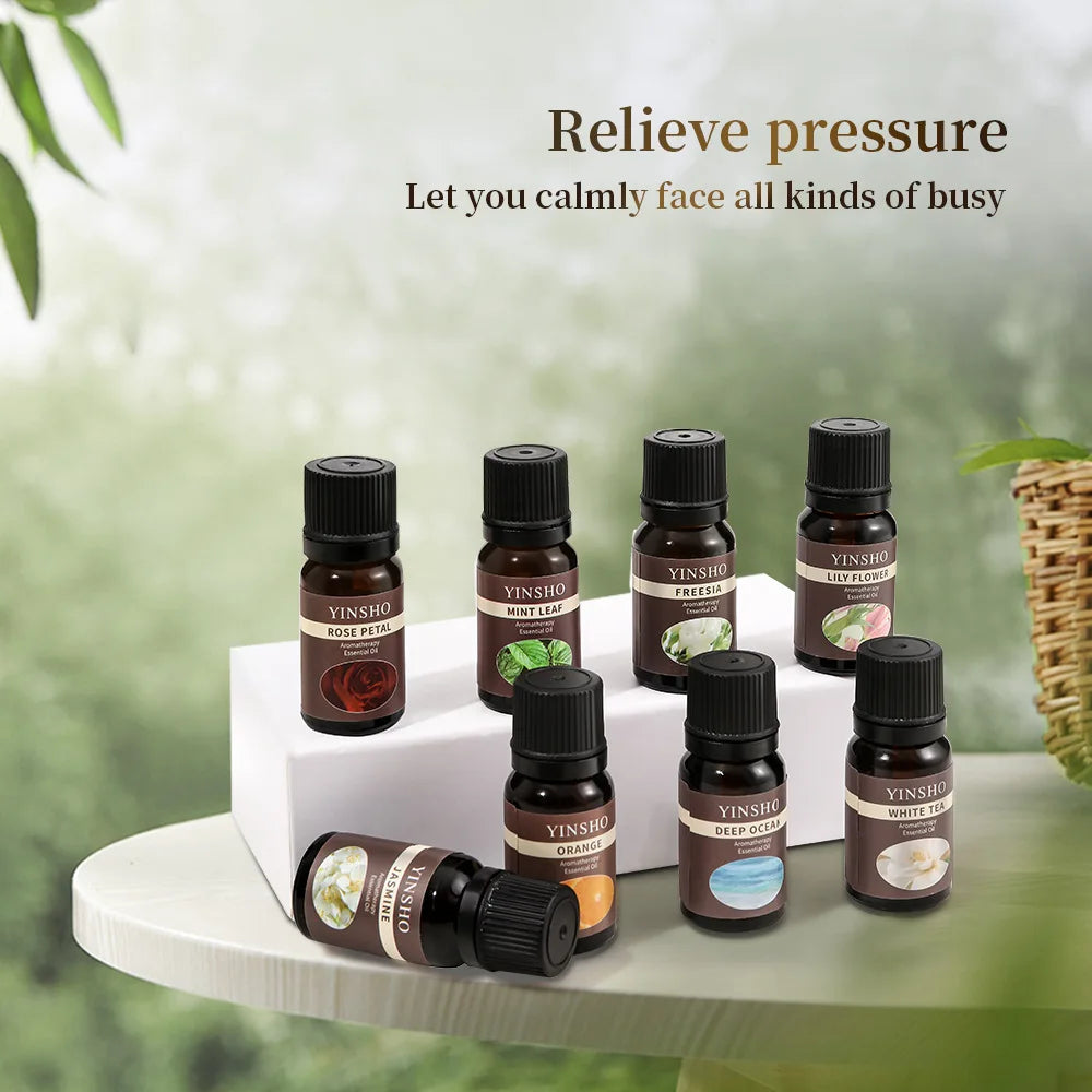 13 Flavors 10ml Essential Oils For Aroma Diffuser AirHumidifier Home Water-soluble Lavender Rose Eucalyptus White Peach Oolong