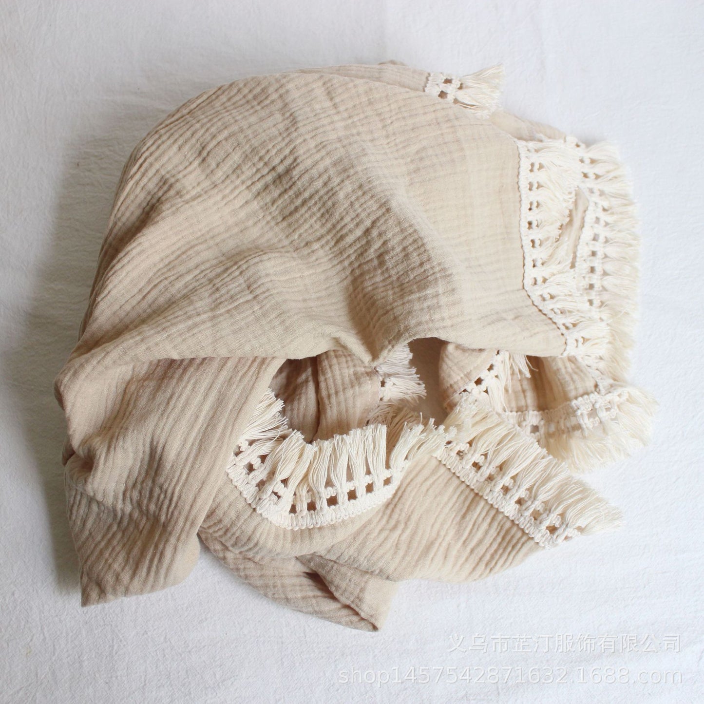 Newborn Fringe Double Layer Organic Baby Blankets