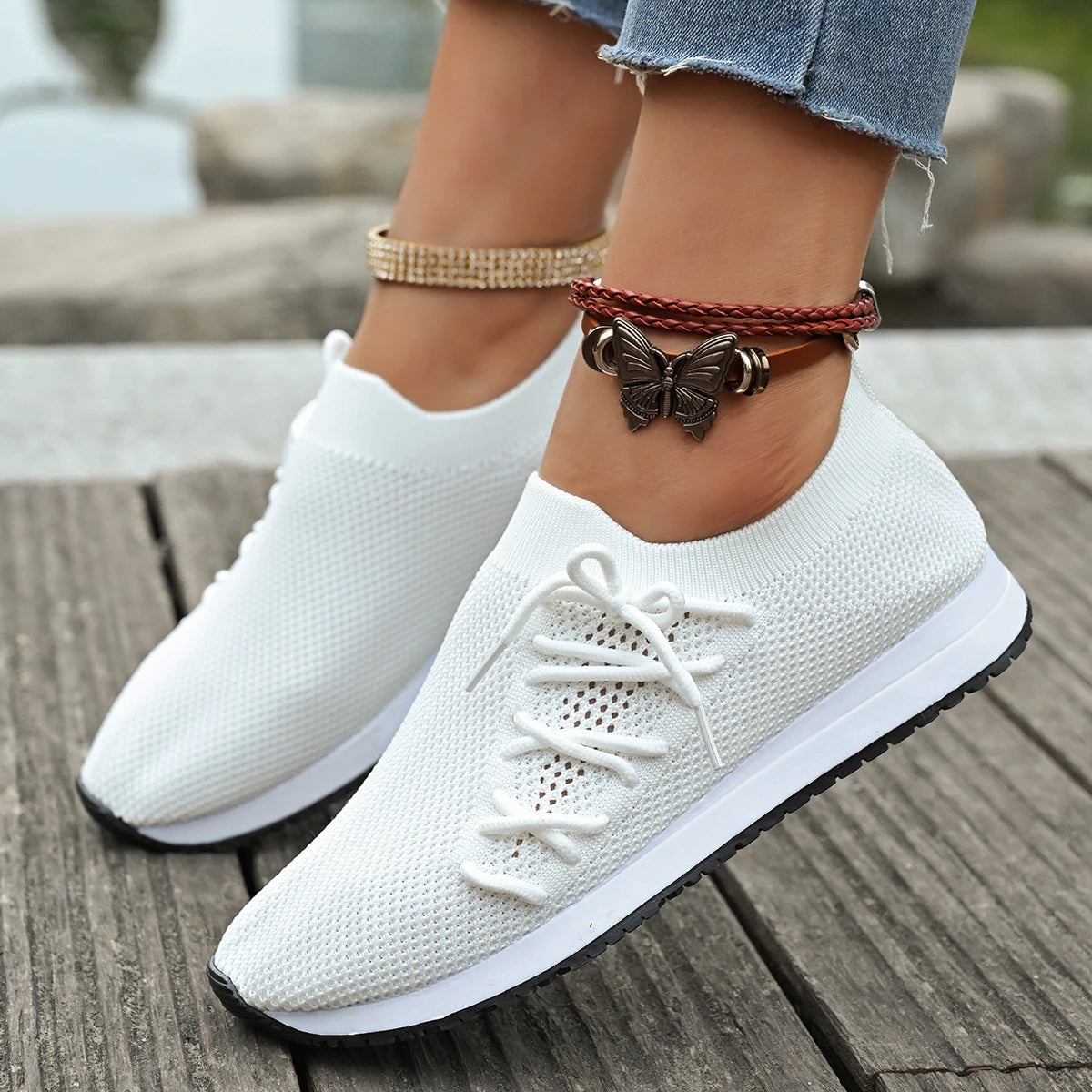Women Casual Shoes Fashion Breathable Walking Mesh Flat Shoes Woman White Sneakers Women 2024 Tenis Feminino Female Shoes
