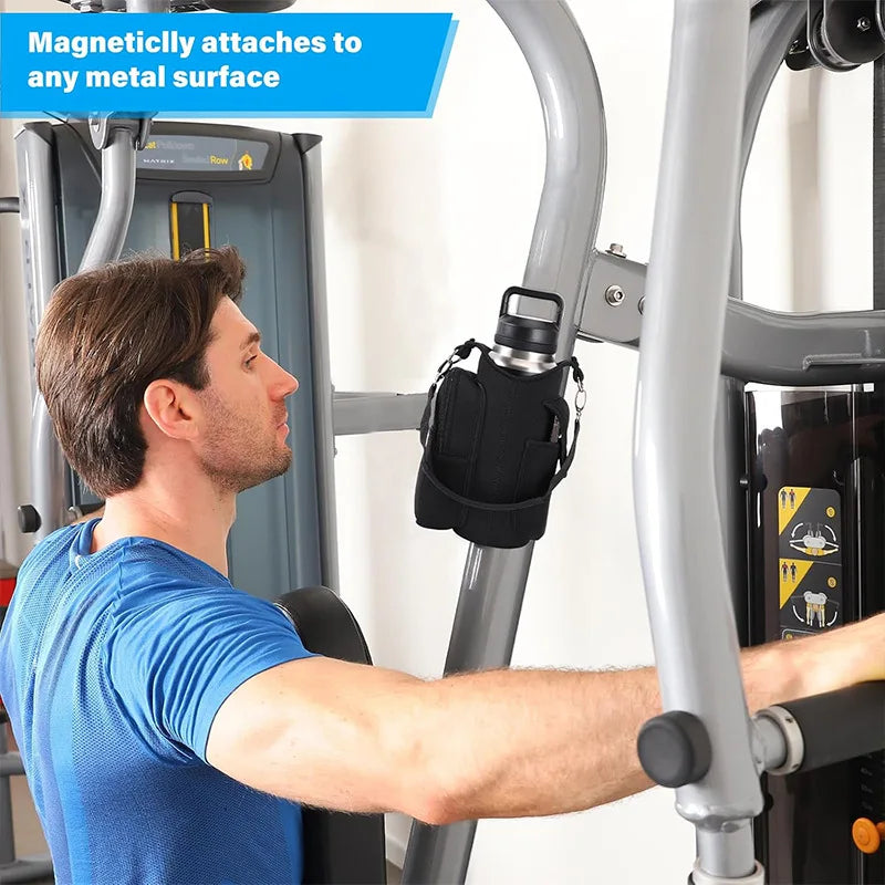 Magnetic Water Bottle Bag Strong Magnet Sports Water Cup Holder for Gym,Outdoor Activities, Ideal for Hiking, Running & Fitness