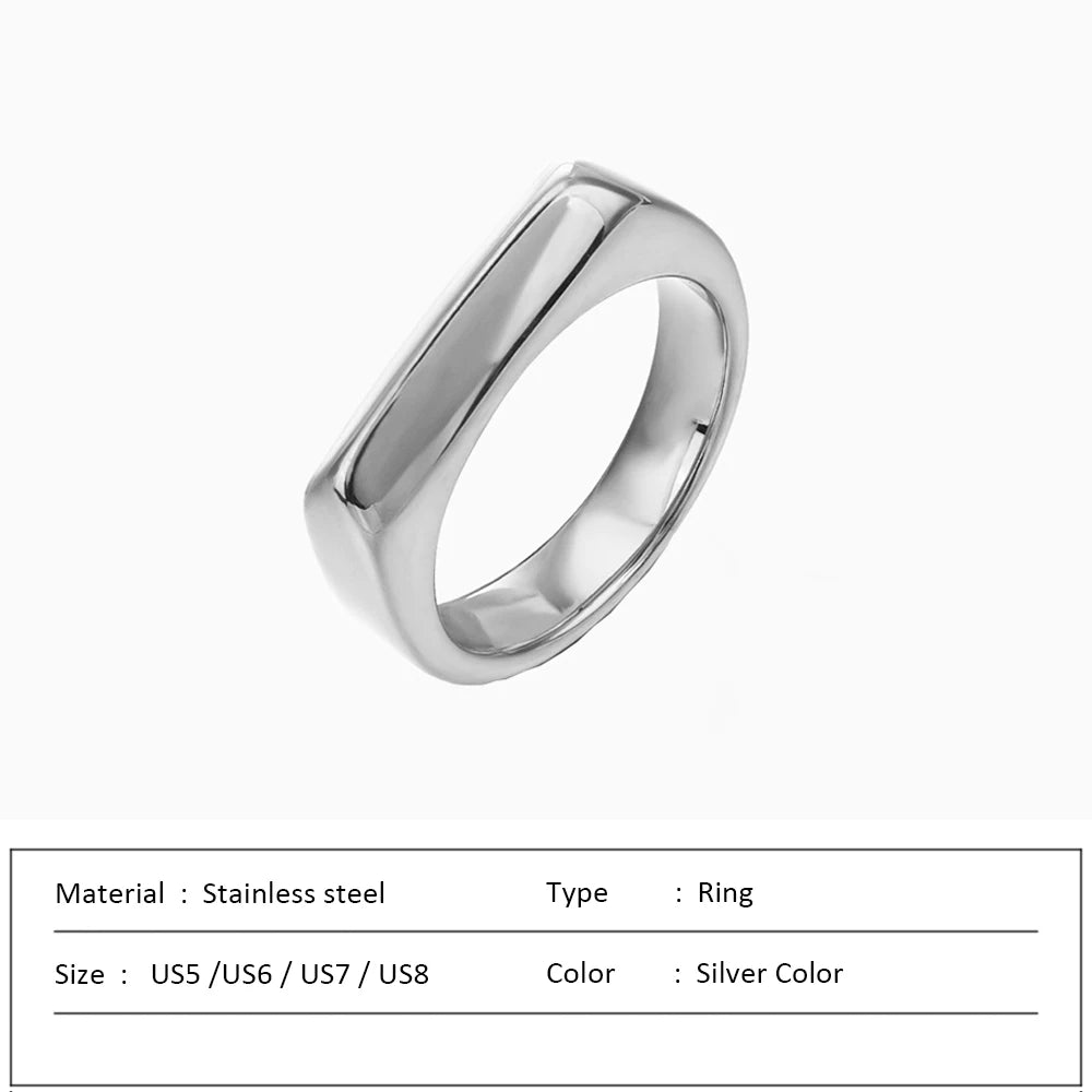 Waterproof Stainless Steel Ring for Women Non-fading Heart Ring Stylish Metal Rings Simple New Jewelry Wholesale Dropshipping