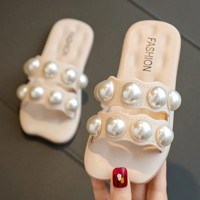 2026Summer Children's Slippers Girls Princess Non-slip Soft Sole Slippers Toddler Girl Shoes Bow Tie Slippers Flip Flops Outdoor