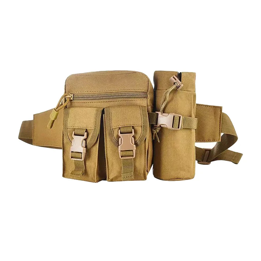 Multi-sport water bottle waist bag is detachable and suitable for outdoor sports such as mountaineering, camping, and hiking