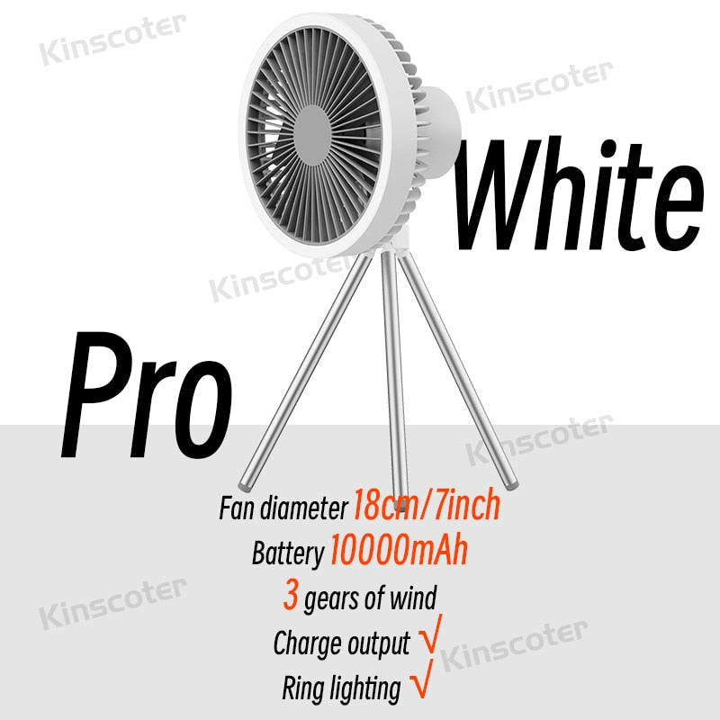 10000mAh 4000mAh Mosquito Net Ceiling Camping Fan Rechargeable Desktop Portable Circulator Wireless Electric Fan