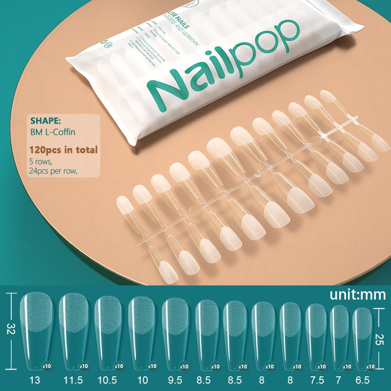 NAILPOP 120pcs False Nails Tips for Extension Manicure Tool