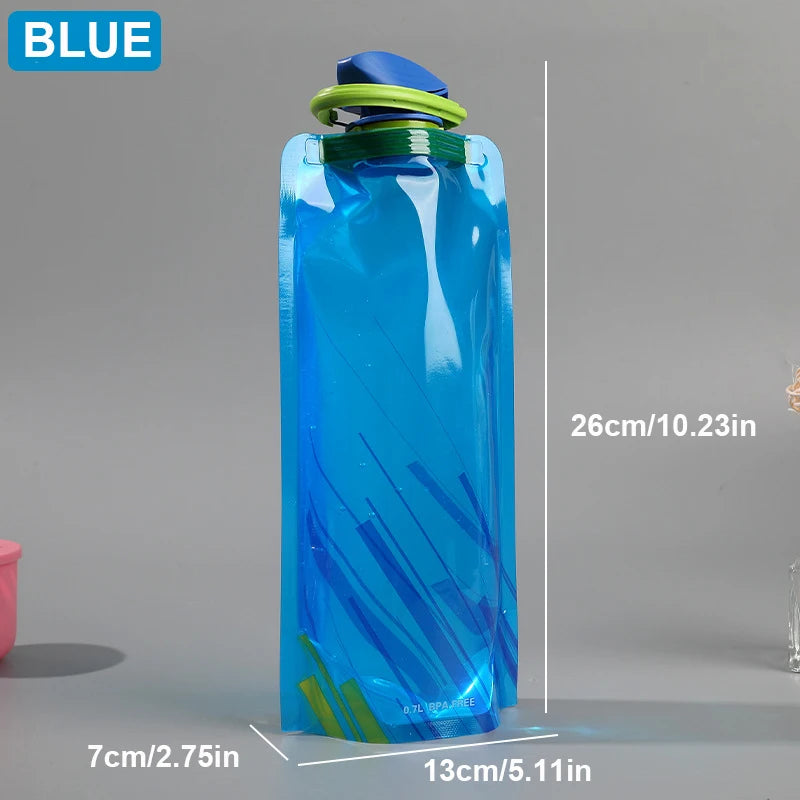 Outdoor Cycling Sports Water Bottle - Mountaineering Portable Water Cup - PE Plastic Folding Water Bag - Gift Promotion Water