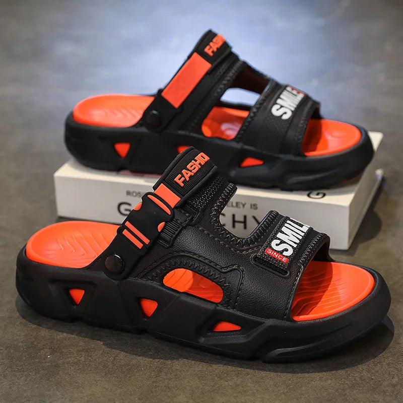 Men's Summer Outdoor Slip-Resistant Driving Dual-Purpose Beach Sandals Sports Slippers Large Size Slip-On EVA Material