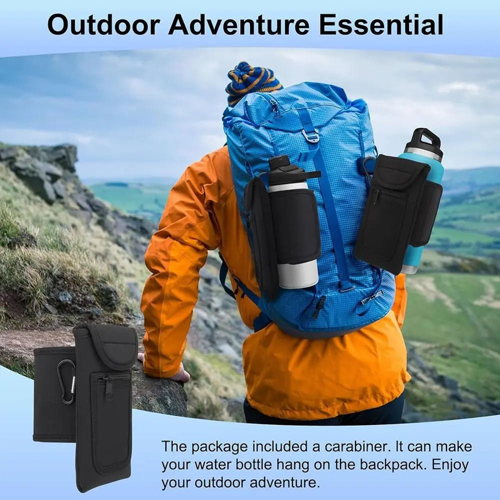 Universal Water Bottle Elastic Sleeve Reusable Gym Accessories Elastic Magnetic Gym Bag Waterproof Water Bottle Pockets