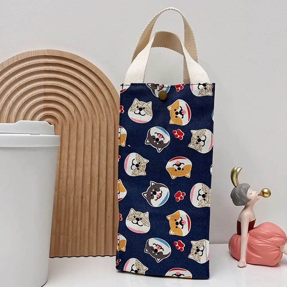 Water Bottle Canvas Storage Bags Milk Tea Cup Bags Tote Bag Portable Mug Holder Sleeve Aquaflask Beverage Bag Cup Sleeve