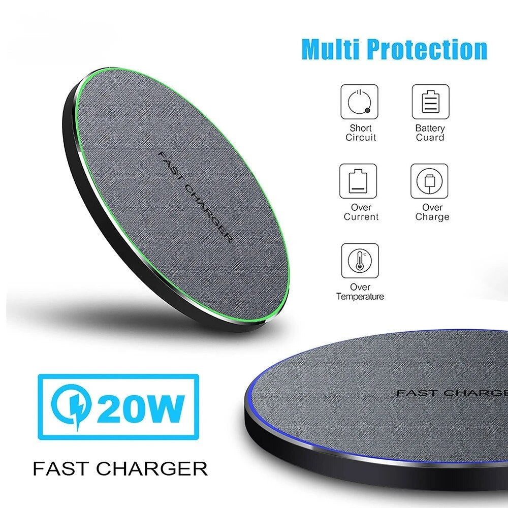 20W Type C Wireless Fast Charging Pad for Samsung S22 S21 Xiaomi