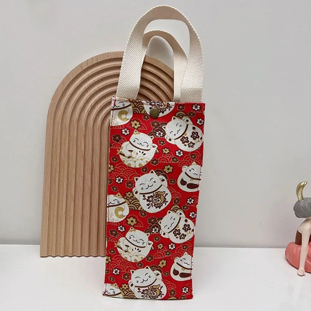 Water Bottle Canvas Storage Bags Milk Tea Cup Bags Tote Bag Portable Mug Holder Sleeve Aquaflask Beverage Bag Cup Sleeve