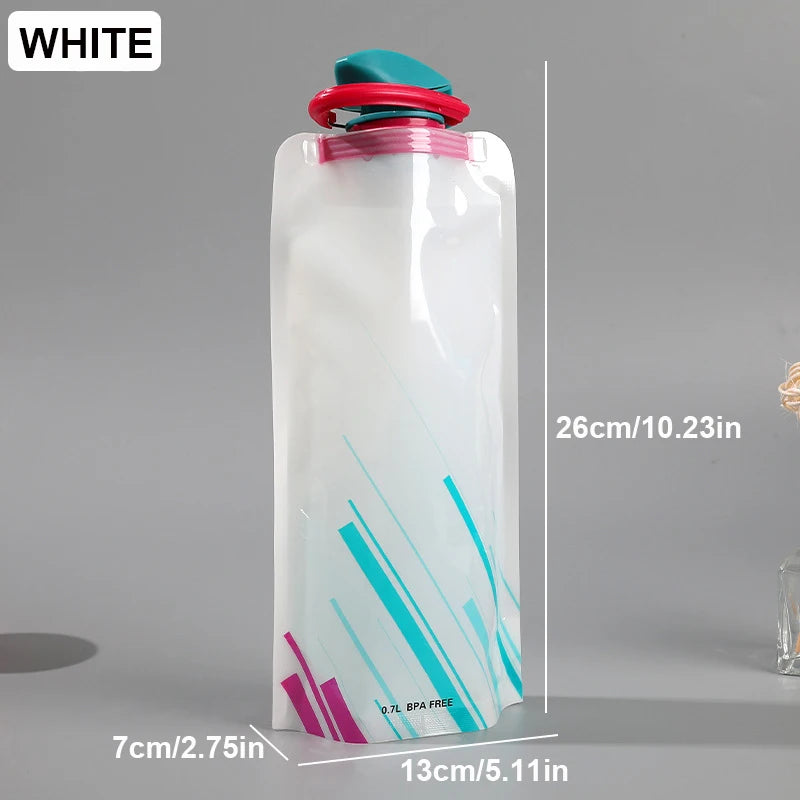 Outdoor Cycling Sports Water Bottle - Mountaineering Portable Water Cup - PE Plastic Folding Water Bag - Gift Promotion Water