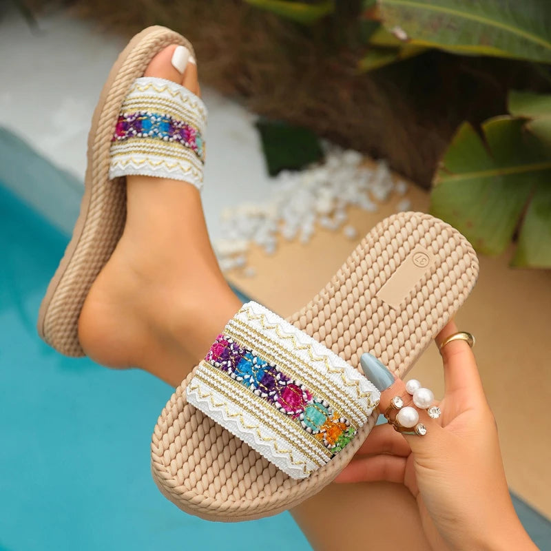 2026 New Fashionable Beach Sandals Outdoor Rubber Sole Wear resistant Casual Comfortable Flat Shoes