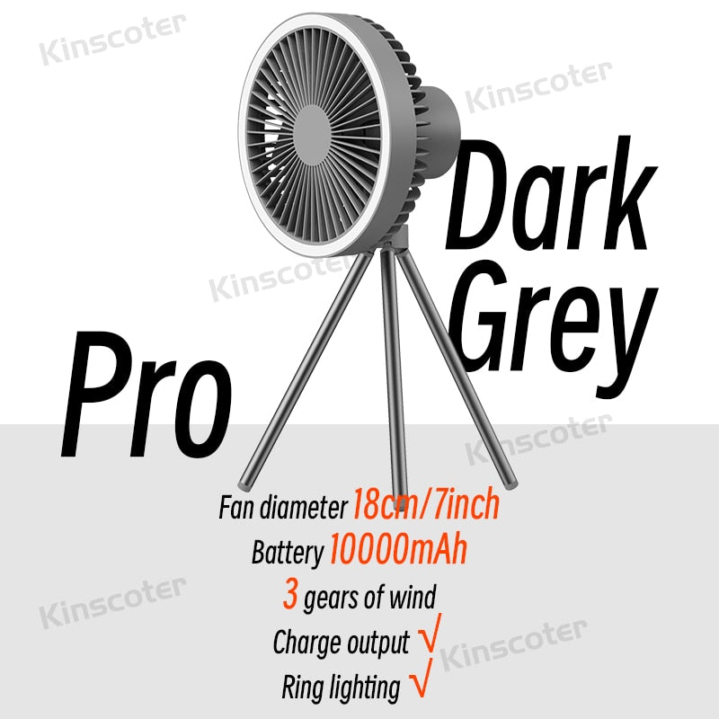 10000mAh 4000mAh Mosquito Net Ceiling Camping Fan Rechargeable Desktop Portable Circulator Wireless Electric Fan