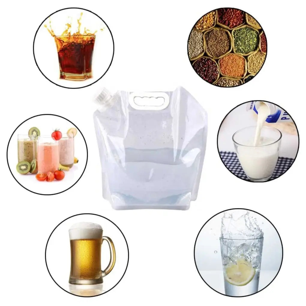 5L Water Bag Folding Portable Sports Storage Container Jug Bottle for Outdoor Travel Camping with Handle Folding Water Bag