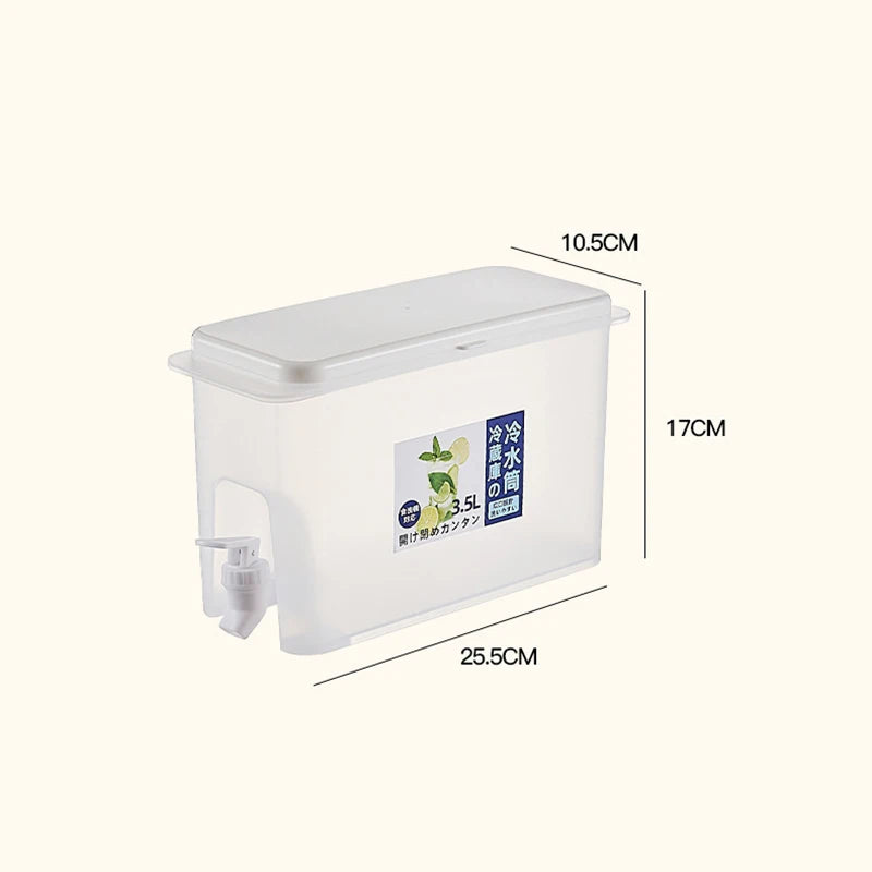 3.5L Water Kettle Or Faucet Beverage Dispenser Cold Juice Lemonade Drinks Bucket Liquid Storage Tank Outdoor Fridge Organizers