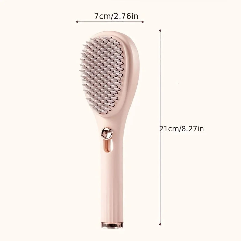 Self Cleaning Hair Brush for Women,Retractable Hairbrush Easy Clean,Anti Static Massage Brush,Rotary Telescopic Structure