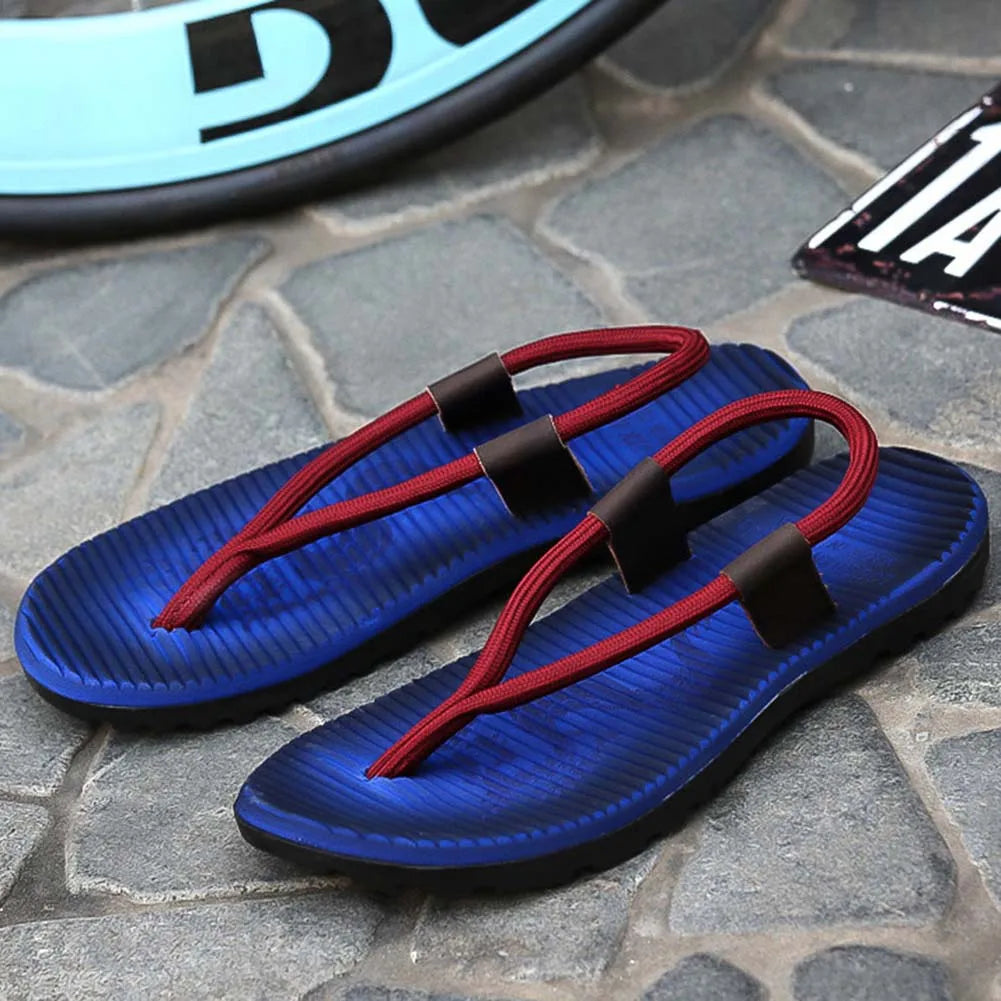 Summer Men's Flip-Flops Minimalist Beach Sandals Large Size Lightweight Non-slip Soft Sole Beach Couples Toe Thong Sandals