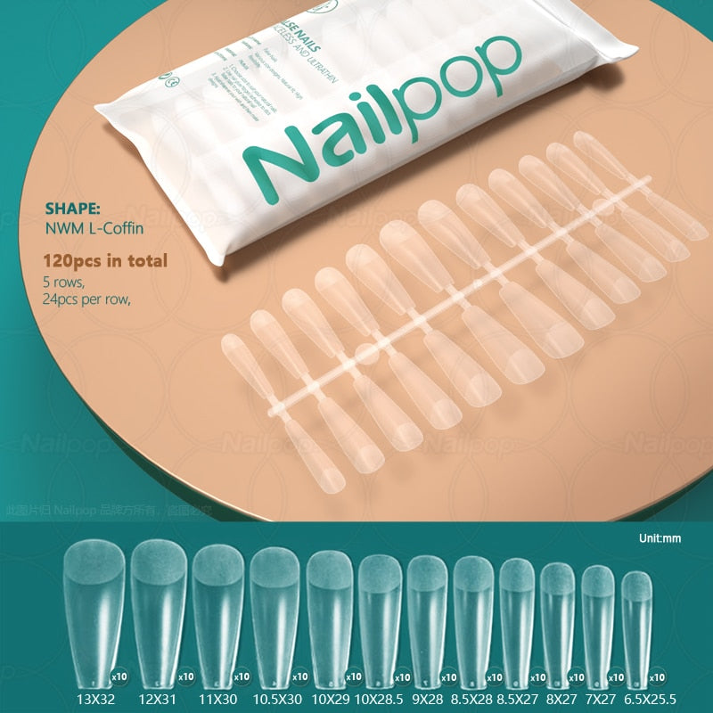 NAILPOP 120pcs False Nails Tips for Extension Manicure Tool