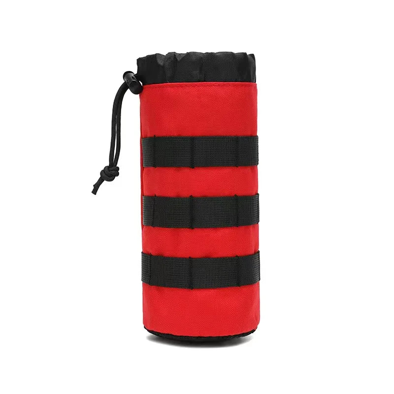 Upgraded Sports Water Bottles Pouch Bag, Tactical Drawstring Molle Water Bottle Holder, Travel Mesh Water Bottle Bag