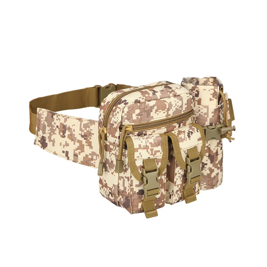 Multi-sport water bottle waist bag is detachable and suitable for outdoor sports such as mountaineering, camping, and hiking
