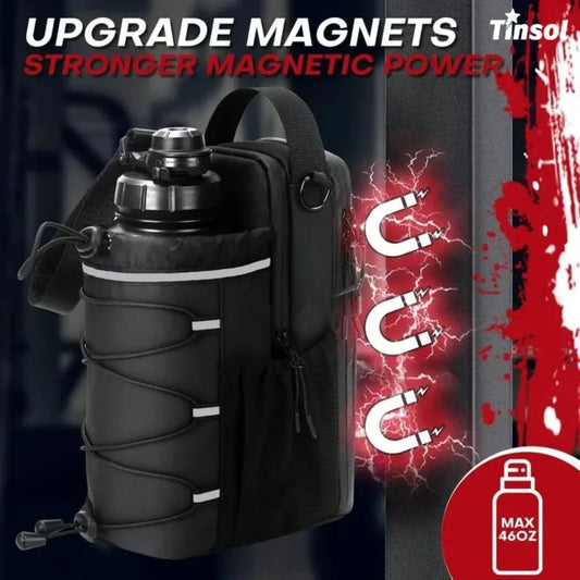 Magnetic Gym Bag for Men and Women – Sling Bottle with Magnetic Attachment | Water Bottle Holder, Gym Pouch, Crossbody Bag for T