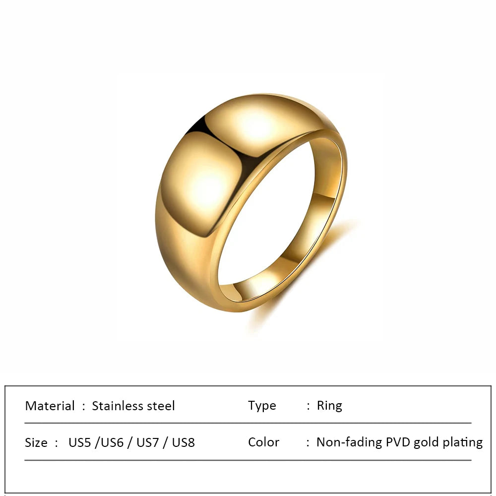 Waterproof Stainless Steel Ring for Women Non-fading Heart Ring Stylish Metal Rings Simple New Jewelry Wholesale Dropshipping