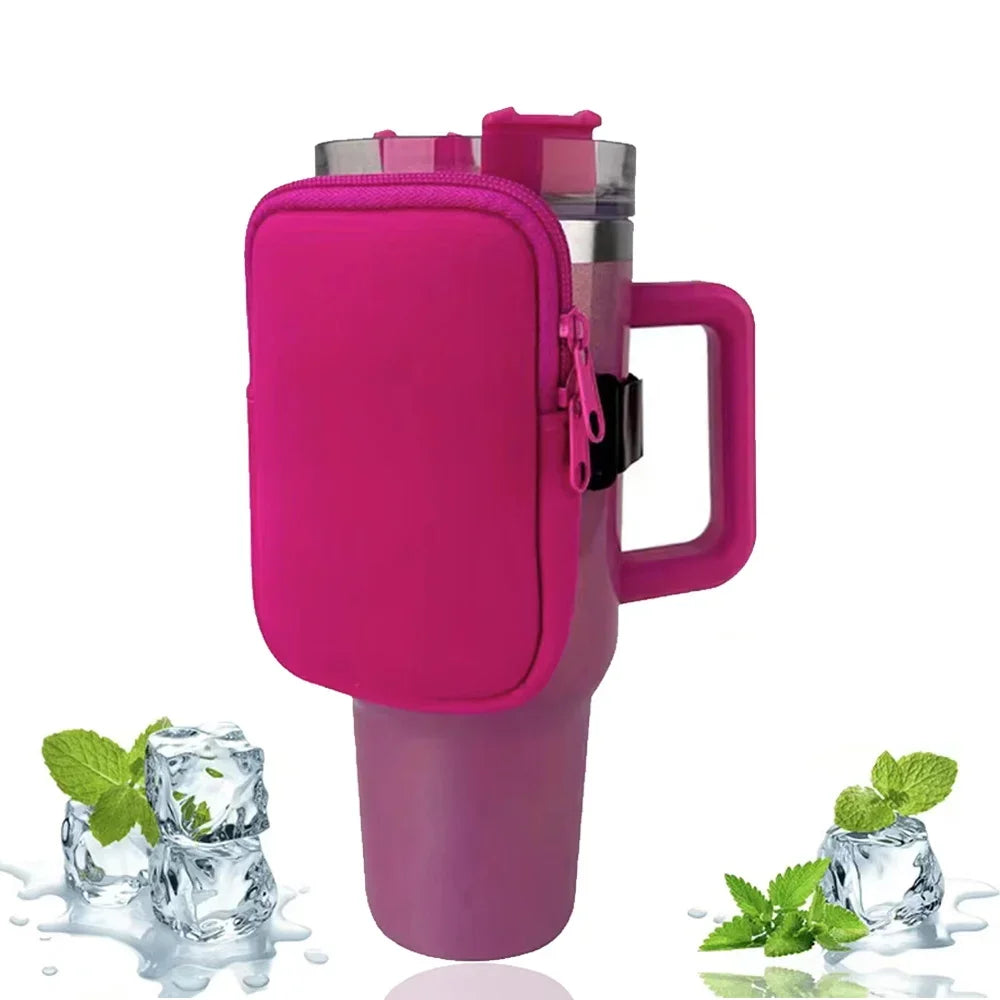 New Handheld Water Bottle Bags Fitness Accessories Zipper Small Storage Bag with Zipper Outdoor Sports Water Bottle Cup Bag