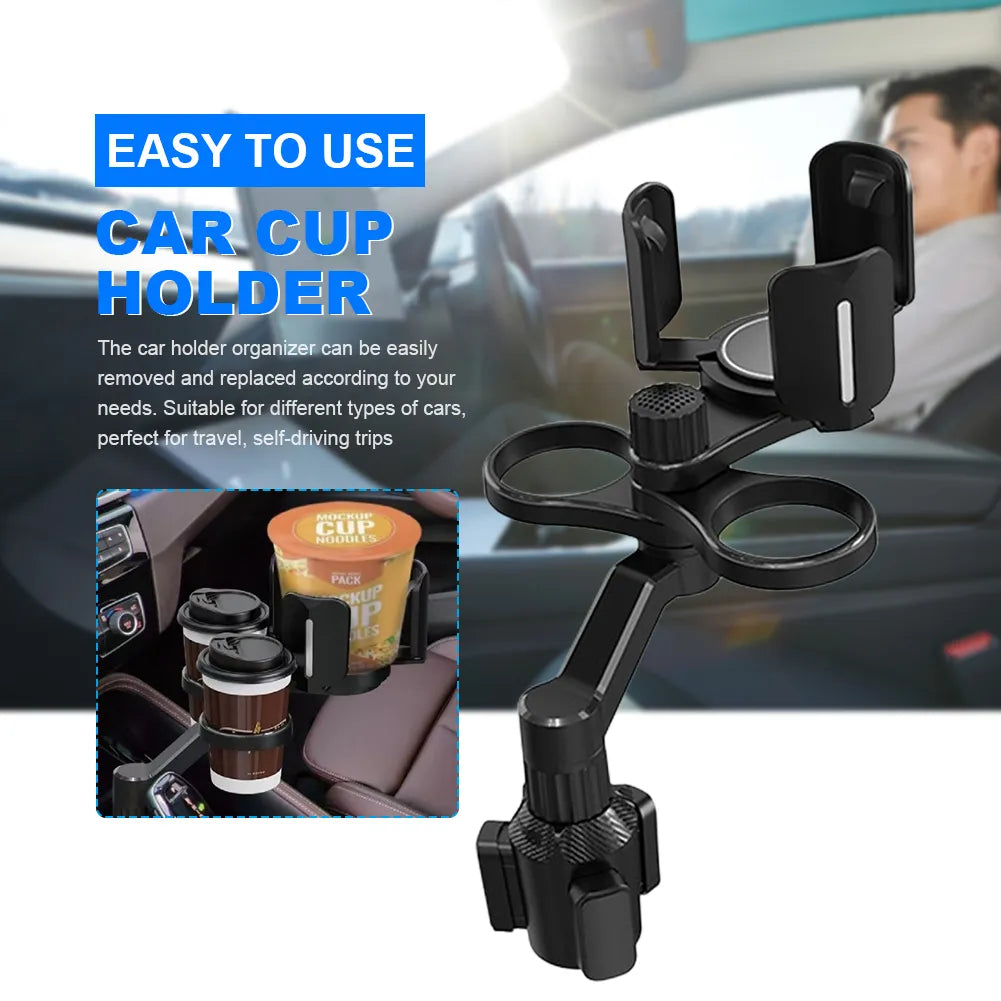 Car Cup Holder Tray 360 Degree Rotation Adjustable Car Cup Holder Food Table Expander Organizer Drink Holder Car Accessories